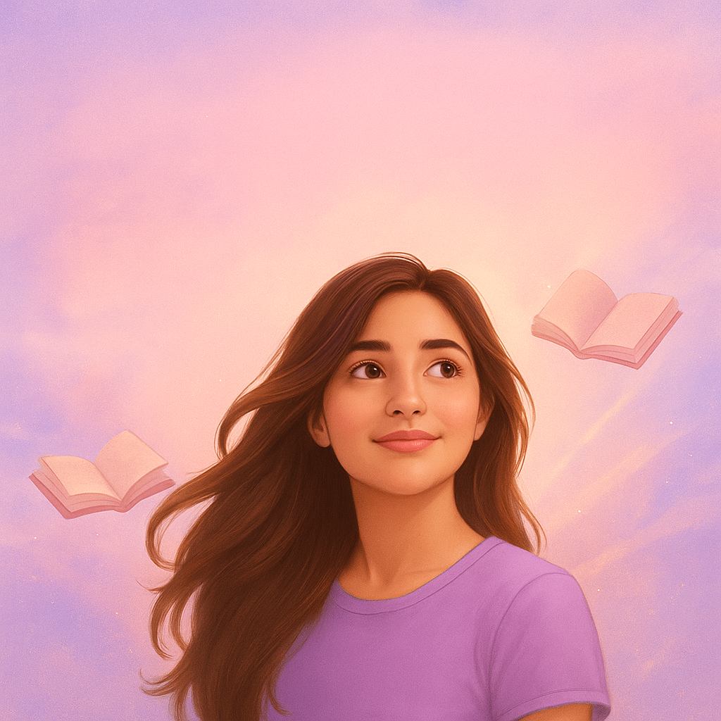 Smiling teen girl feeling happy